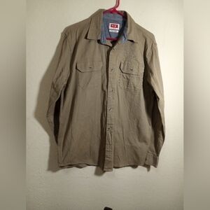Wrangler Tan Button-Up Shirt